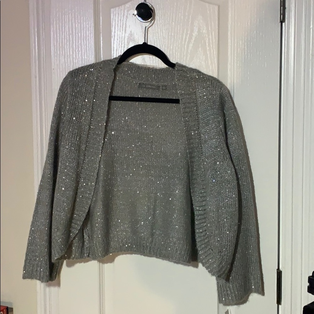 Sparkly dove gray shrug